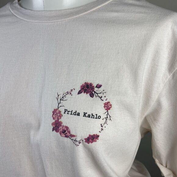 Frida Kahlo Women’s Pink L Retro Artsy Graphic Tee At The End Of The Day Quote - Picture 2 of 8